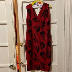 H&M red & black floral dress